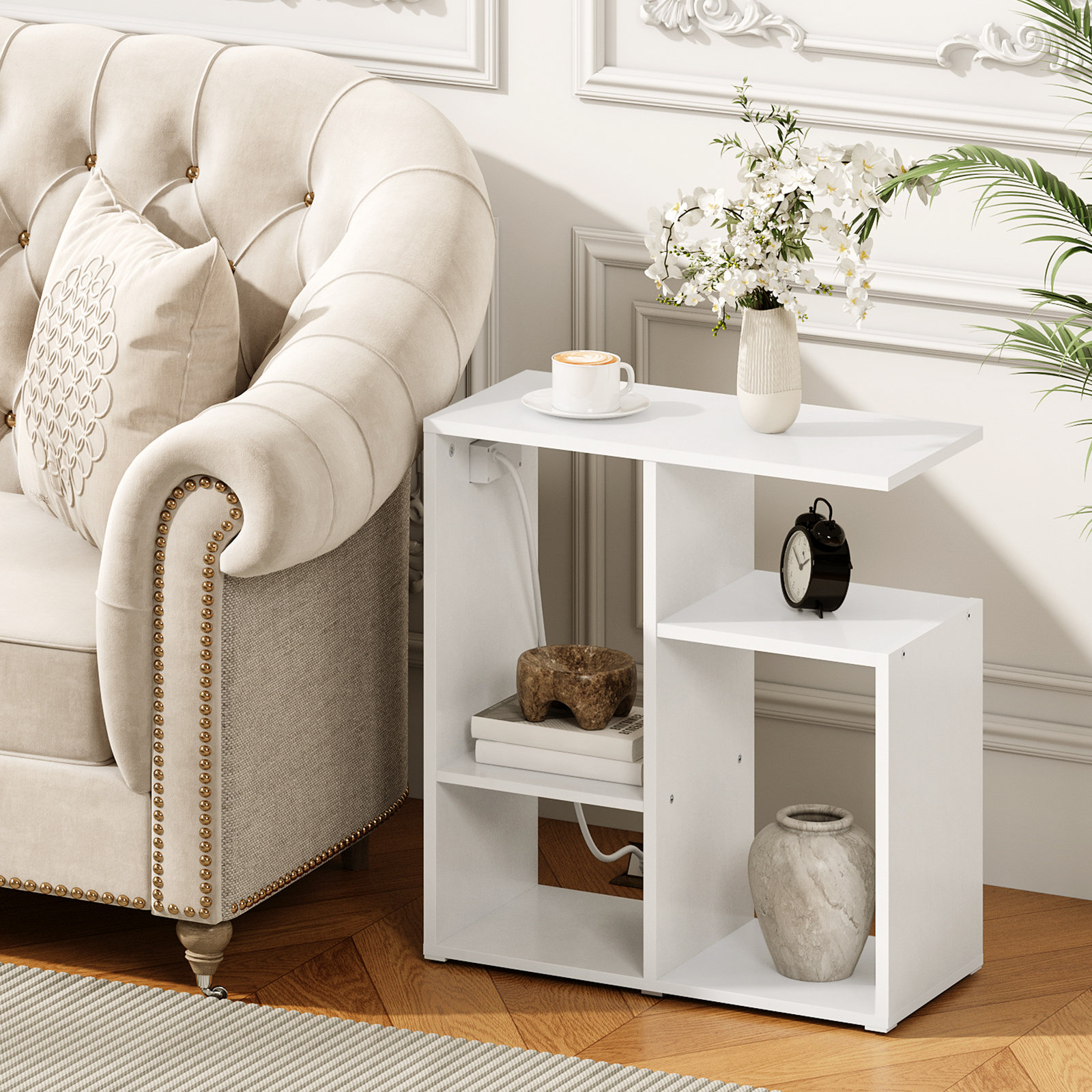 Ebern Designs 23.8" Tall End Table with Charging Station - Wayfair Canada